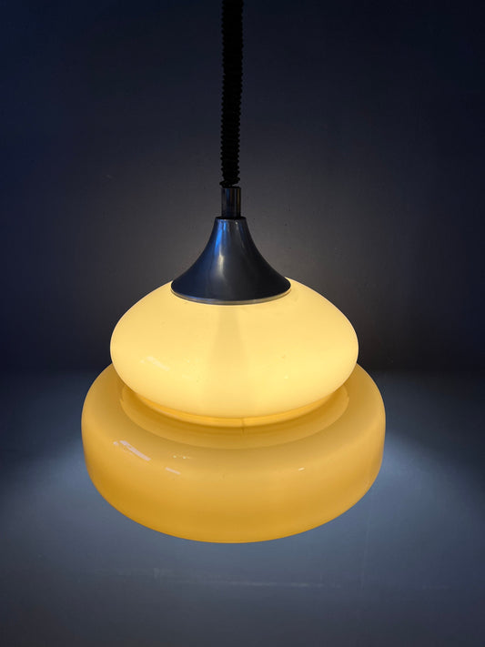 Mid Century Space Age Pendant Lamp - Vintage Beige Light Fixture