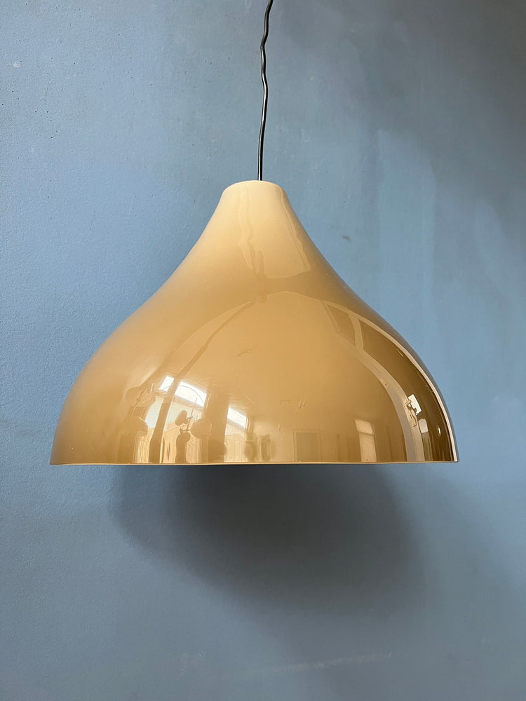 Vintage Mocca-Coloured Space Age Pendant Light | Mid Century Modern Lamp | Retro 70s Ceiling Lamp