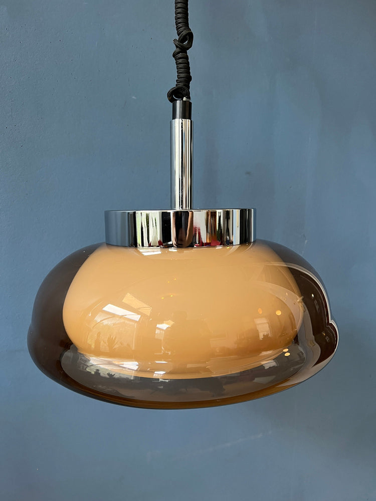 Mid Century Pendant Lamp by Herda / Vintage Space Age Ceiling Light