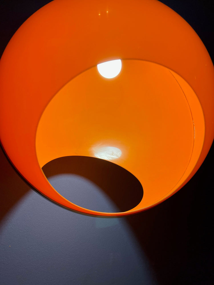 Vintage Orange Space Age Pendant Lamp / Mid Century Lamp